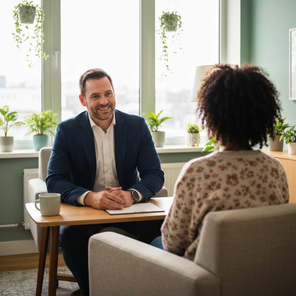 Психотерапевт аналiзує риси обличчя клiєнта пiд час сесiї — фiзiогномiка в психотерапiї